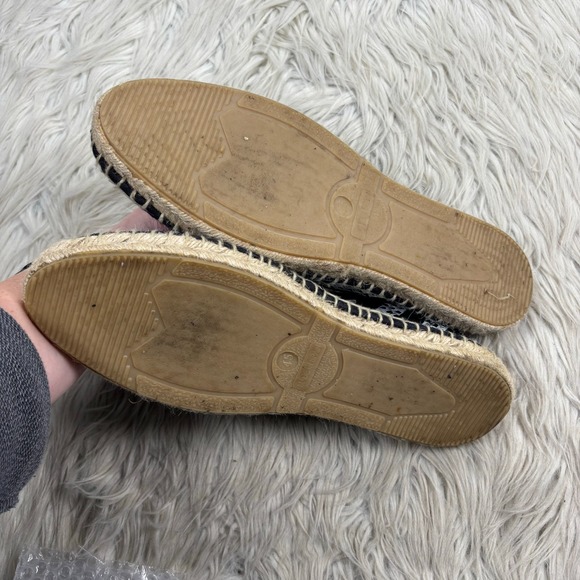 Off-White Men's 12.5 Black White Striped Open Knit Espadrille Resort Beachy Boho - Picture 8 of 9